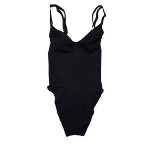 Skims Seamless Sculpting Thong Bodysuit Shapewear Onyx Black Large NWOT